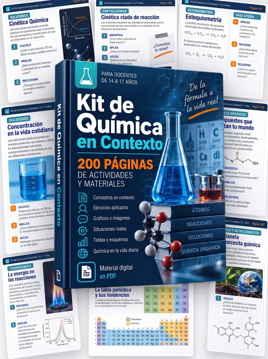 Kit de Química en Contexto · 200 páginas de actividades y materiales